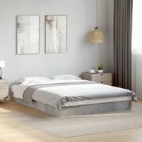 Bedframe bewerkt hout betongrijs 140x200 cm
