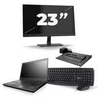 Lenovo ThinkPad T440s - Intel Core i7-4e Generatie - 14 inch - 8GB RAM - 240GB SSD - Windows 11 + 1x 23 inch Monitor