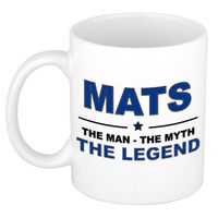 Naam cadeau mok/ beker Mats The man, The myth the legend 300 ml - Naam mokken
