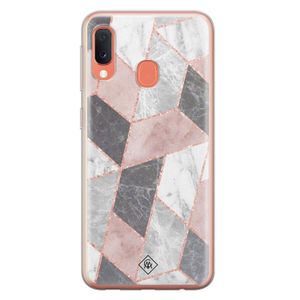 Samsung Galaxy A20e siliconen telefoonhoesje - Stone grid