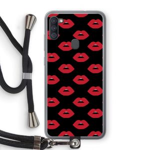 Lips: Samsung Galaxy A11 Transparant Hoesje met koord