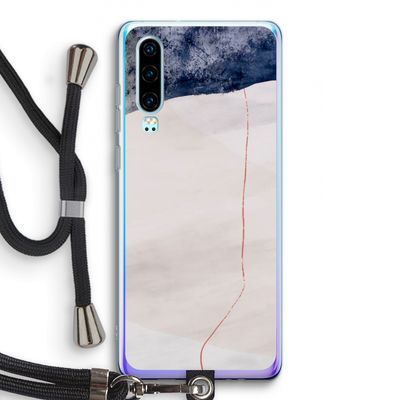 Stone White: Huawei P30 Transparant Hoesje met koord