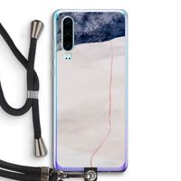 Stone White: Huawei P30 Transparant Hoesje met koord