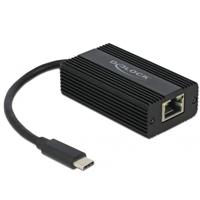 DeLOCK usb-c male > 2.5 gigabit lan adapter (zwart, 0,135 meter)