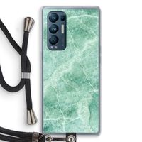 Groen marmer: Oppo Find X3 Neo Transparant Hoesje met koord Groen marmer: Oppo Find X3 Neo Transparant Hoesje met koord