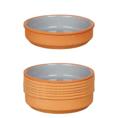 La Dehesa Tapas / Creme brulee schaaltjes - 8x stuks - terracotta/grijs - 16 x 4 cm - Hapjes La Dehesa Tapas / Creme brulee schaaltjes - 8x stuks - terracotta/grijs - 16 x 4 cm - Hapjes