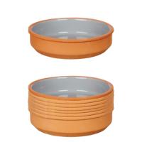 La Dehesa Tapas / Creme brulee schaaltjes - 8x stuks - terracotta/grijs - 16 x 4 cm - Hapjes