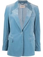 Dorothee Schumacher blazer en velours à simple boutonnage - Bleu