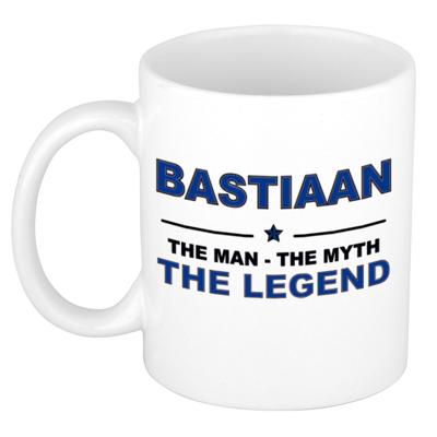 Bastiaan cadeau mok - man myth legend - naam koffiemok / beker - wit en blauw - 300 ml