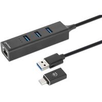 Manhattan 180894 USB 3.2 Gen 1-hub 4 poorten Zwart
