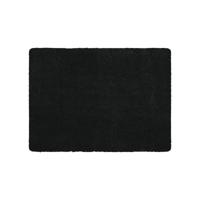 MSV Badkamerkleedje/badmat tapijt - voor de vloer - zwart - 50 x 70 cm - langharig - Badmatjes - thumbnail