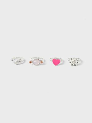 Name it zomer ring box (4pc) meisjes - zilver - Nkfacc