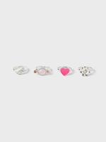 Name it zomer ring box (4pc) meisjes - zilver - Nkfacc