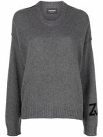 Zadig&Voltaire pull en cachemire à logo intarsia - Gris