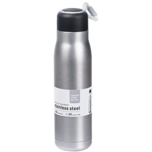 RVS thermosfles / isoleerfles voor onderweg 550 ml zilver