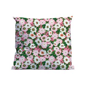 Kussen Bed of Flowers Green 45x45cm. 100% Cotton Hoes
