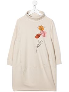 Il Gufo robe-sweat à appliques fleurs - Tons neutres