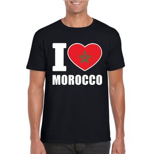 I love Marokko supporter shirt zwart heren 2XL  -