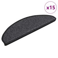 Trapmatten zelfklevend 15st sisal-look 65x21x4cm antracietkleur