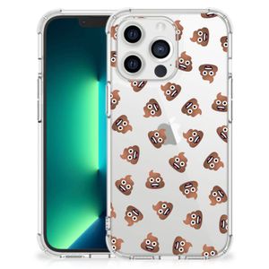 Doorzichtige Silicone Hoesje voor iPhone 13 Pro Max Poep Emojis