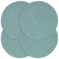 VidaXL Placemats 4 st rond 38 cm katoen effen groen