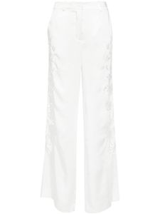 P.A.R.O.S.H. pantalon droit à broderies - Blanc