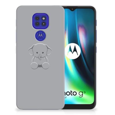 Motorola Moto G9 Play | E7 Plus Telefoonhoesje met Naam Grijs Baby Olifant Motorola Moto G9 Play | E7 Plus Telefoonhoesje met Naam Grijs Baby Olifant