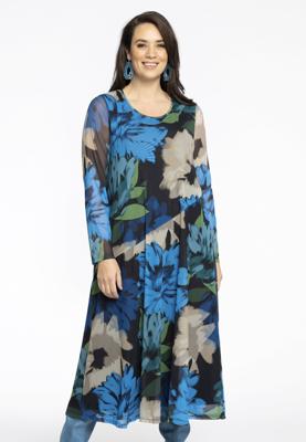 Yoek Jurk met ronde hals | Blauw | Maat 50/52