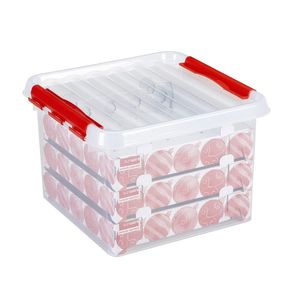 Kerst Q-line kerst opbergbox 26l met trays 75 ballen