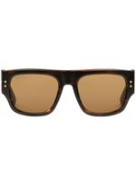 Gucci Eyewear lunettes de soleil à monture rectangulaire - Marron - thumbnail