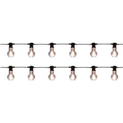 2x stuks buiten feestverlichting lichtsnoer warm witte lampbolletjes 10 m