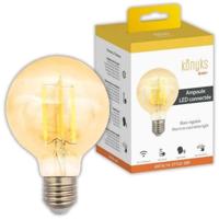 Lampadina connessa - KONYKS - Lampadina G80 stile Antalya E27 - Wifi + Bt - 7 W - Bianca orientabile - Compatibile con Alexa / Google Home