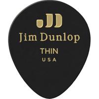 Dunlop 485P03TH Celluloid Teardrop Pick Thin Black (set van 12)