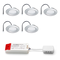 Set LED-inbouwspot Modena zilver 3W dimbaar 3-6 stuks