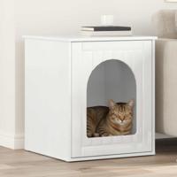Kattenhuis Glanzend Wit 53 x 52 x 62 cm Bewerkt hout