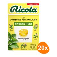 Ricola - Citroen Munt Suikervrij - 20x 50g