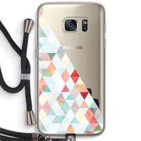 Gekleurde driehoekjes pastel: Samsung Galaxy S7 Transparant Hoesje met koord