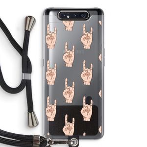 Rock: Samsung Galaxy A80 Transparant Hoesje met koord