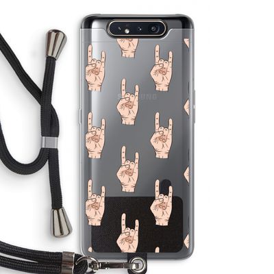 Rock: Samsung Galaxy A80 Transparant Hoesje met koord