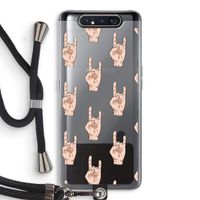 Rock: Samsung Galaxy A80 Transparant Hoesje met koord Rock: Samsung Galaxy A80 Transparant Hoesje met koord