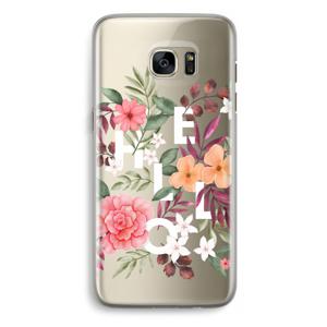 Hello in flowers: Samsung Galaxy S7 Edge Transparant Hoesje