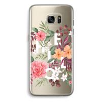 Hello in flowers: Samsung Galaxy S7 Edge Transparant Hoesje - thumbnail
