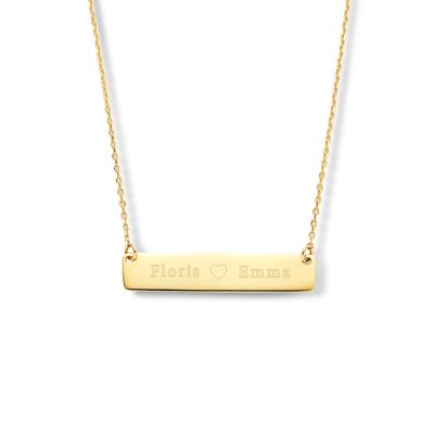 Gouden ketting met eigen tekst – 14K GOUD - Goud