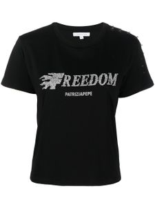 Patrizia Pepe t-shirt Freedom à paillettes - Noir