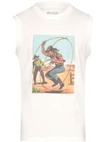 Maison Margiela Cowboy-print cotton tank top - Blanc