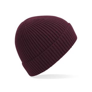 Gebreide Ribbed Beanie wintermuts - bordeaux rood - volwassenen - Polyacryl