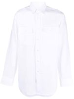 Brioni chemise en lin à boutonnière - Blanc Brioni chemise en lin à boutonnière - Blanc