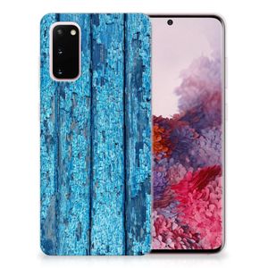 Samsung Galaxy S20 Bumper Hoesje Wood Blue