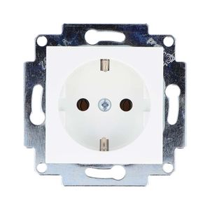 Stopcontact inbouw wit RAL9010 8020KSLUW met steekklemmen kinderveilig