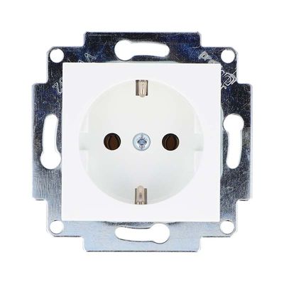Stopcontact inbouw wit RAL9010 8020KSLUW met steekklemmen kinderveilig